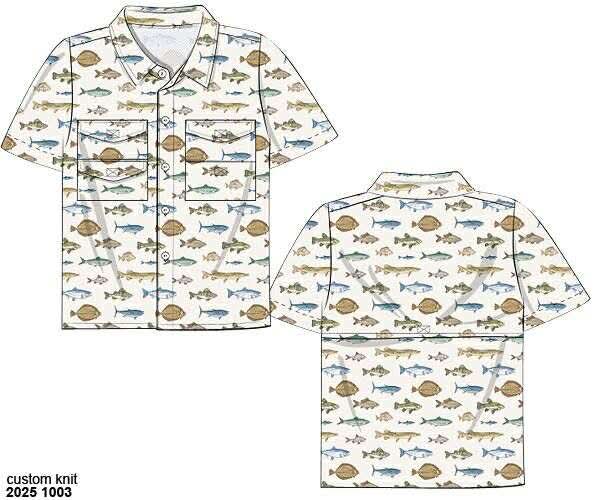 Pre Order 135: Boys Only- Fish Woven Dad/Mini Fish Shirt