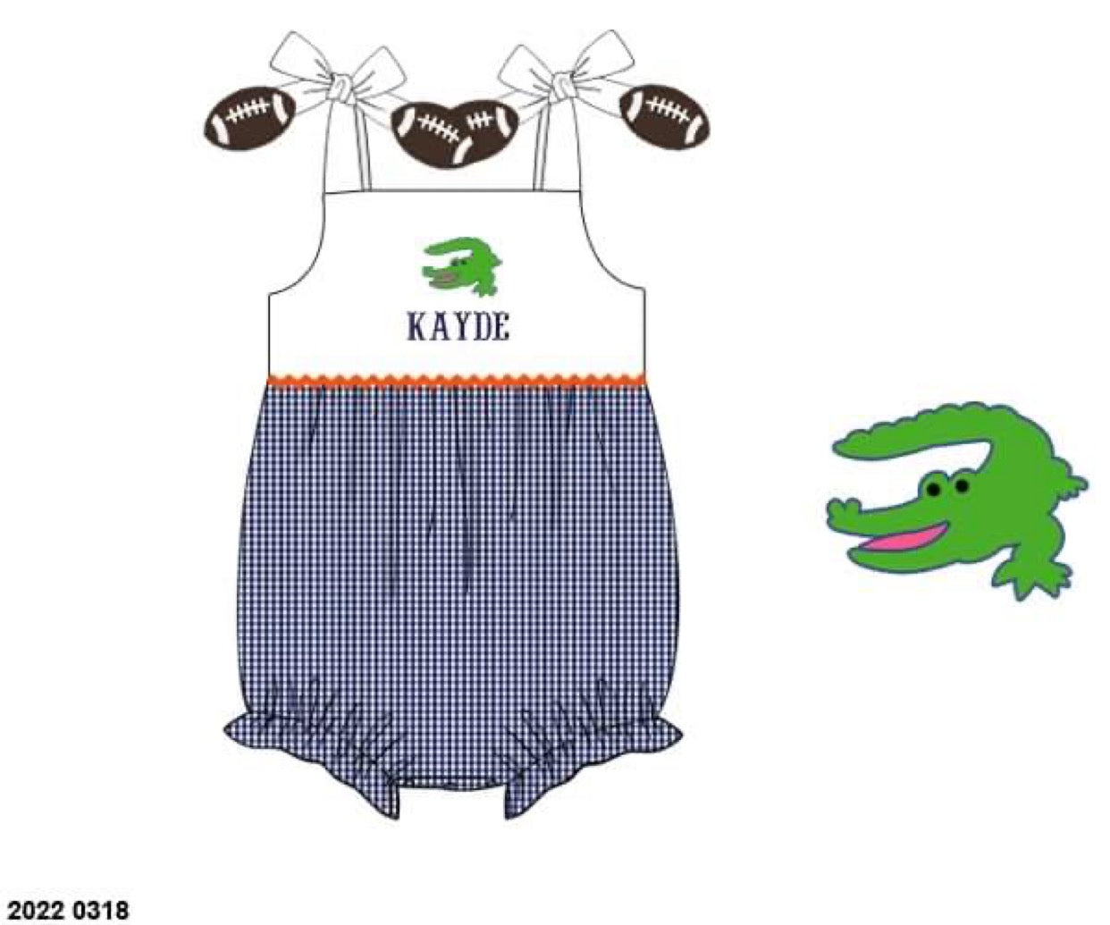 RTS: Girls Royal Blue Gators Woven Bubble (No Monogram)