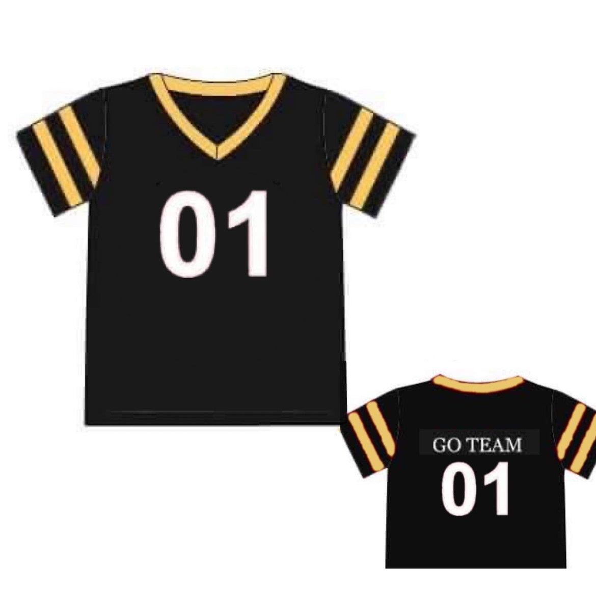 RTS: Team Spirit Collection- Black & Gold Knit Jersey (No Monogram)