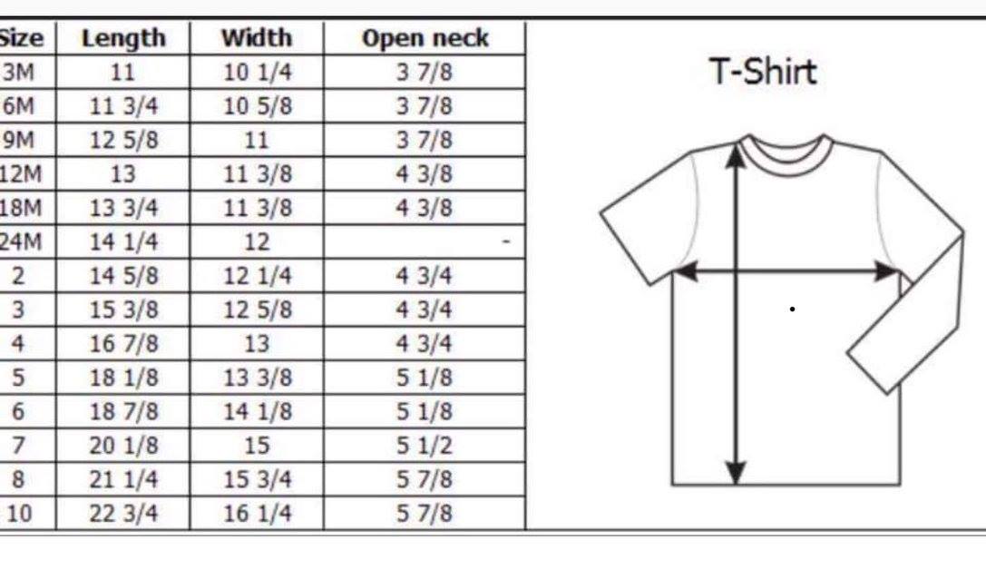 Knit Shirt Size Chart