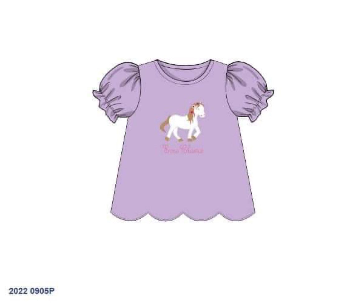 RTS: Girls Shirt Only Collection- Horse Applique(No Monogram)