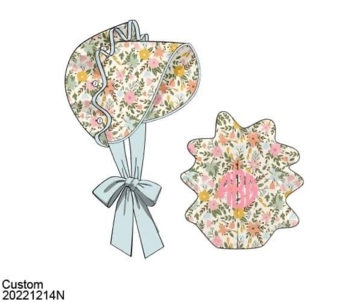 RTS: Kira Rae Floral Collection- Bonnet (No Monogram)