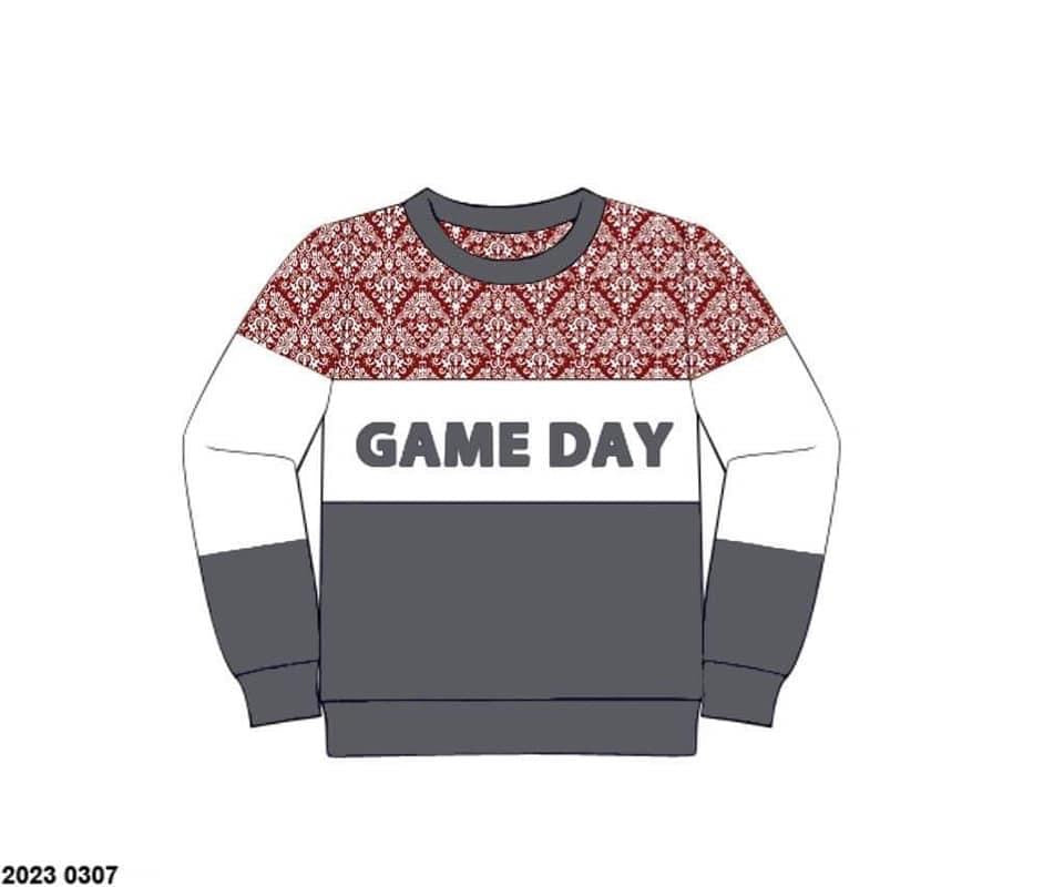 RTS: Bryant Collection- Girls Damask Knit Pullover