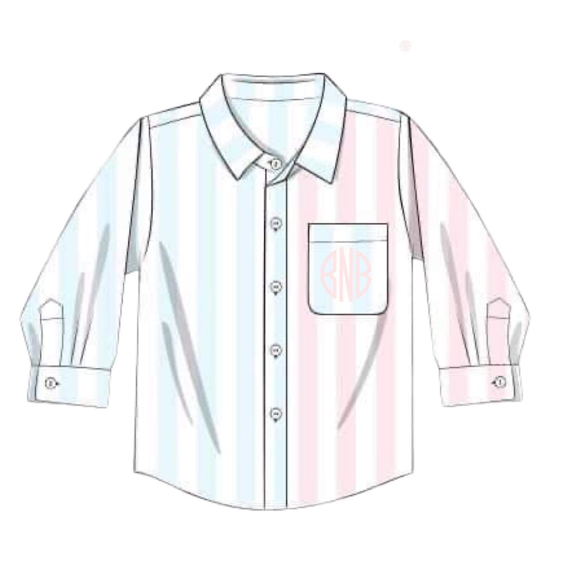 RTS: Pastel Stripes Collection- Boys Woven Shirt (No monogram)