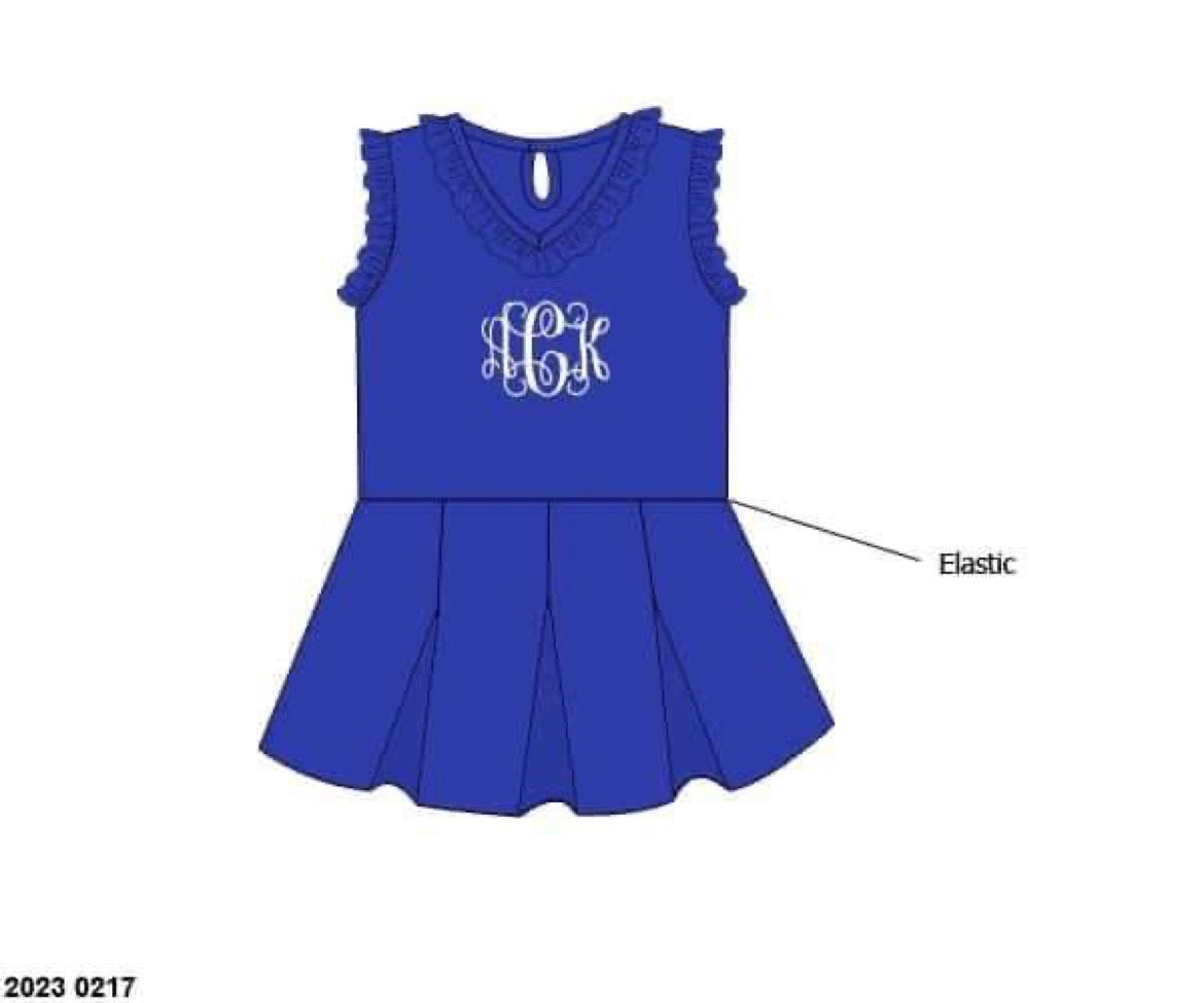 RTS: Knit Pleated Dresses Collection- Royal Blue (No Monogram)