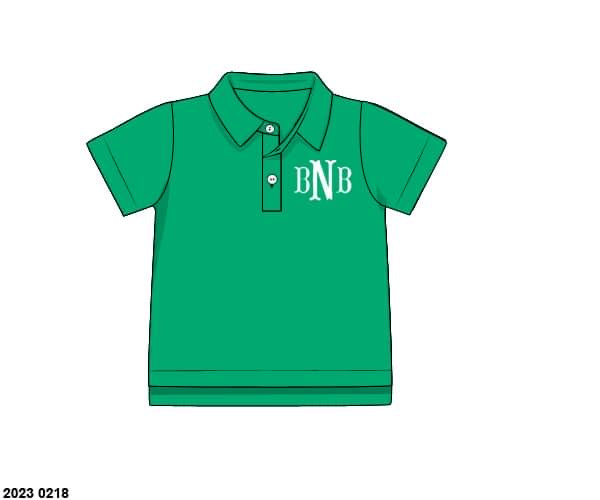 RTS: Boys Basic Tops Collection- Green Polo (No Monogram)