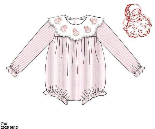 RTS: Dear Santa- Girls Embroidered Bubble
