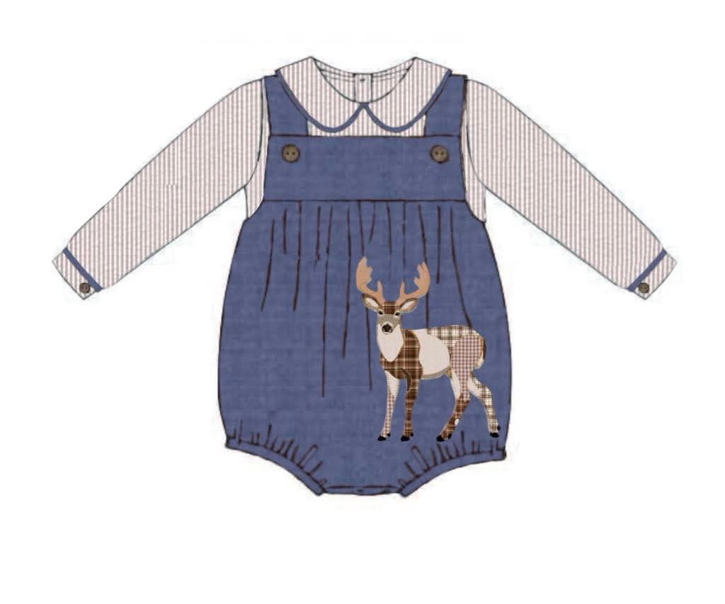 Honey 3: Homestead- Deer:  Linen 2pc Appliqué Bubble
