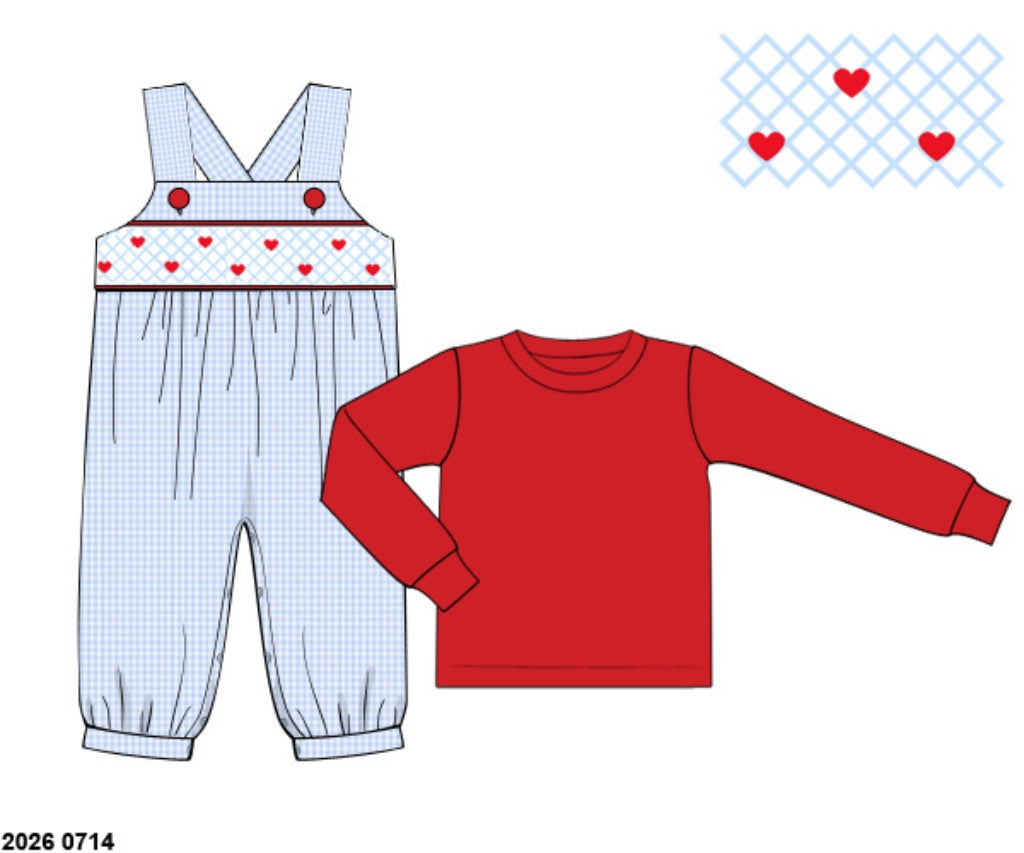 Pre Order 147: Heart to Handle- Boys Woven 2pc Longall