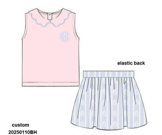 Pre Order 136: Ollie's Oysters- Girls Knit Skort Set