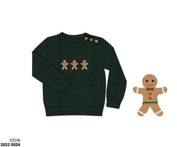 RTS: Christmas Sweaters- Dad/Mini Gingerbread Sweater – Busy Bee Smocks!