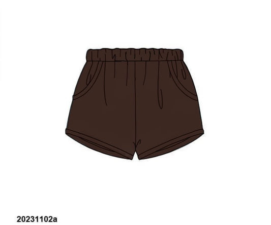 Camo Craze Flash Presale: Solid Bottoms- Boys Dark Brown Shorties