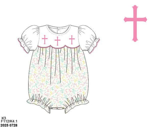 Special Pricing 2.0: Pink & Blue Crosses- Girls Woven Bubble