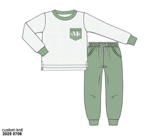 RTS: Bitty Dot Basics- Boys Feldspar Jogger Set "SMR"