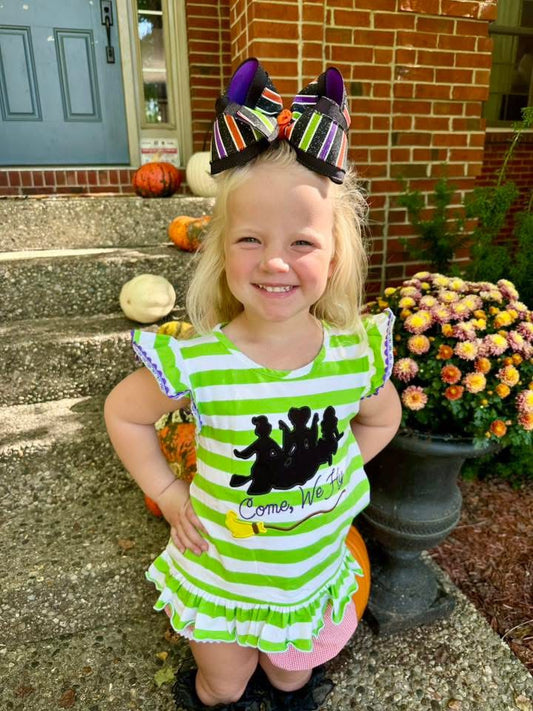 RTS: Halloween Shirt Only- Girls Flying Witches