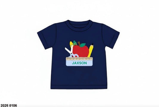 RTS: Boys Classroom Appliqué Shirt “JAXSON”
