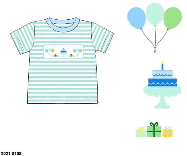 Pre Order 146: Birthday- Boys Smocked Party Knit Shirt