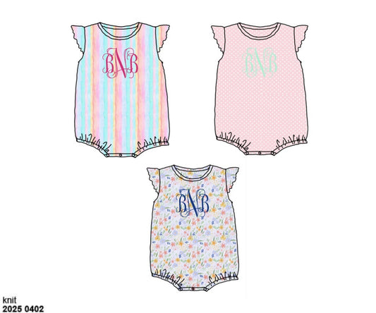 Pre Order 136: 3pc Bubble Pack- Girls Rainbow Stripe, Pink Polka Dot, and Floral