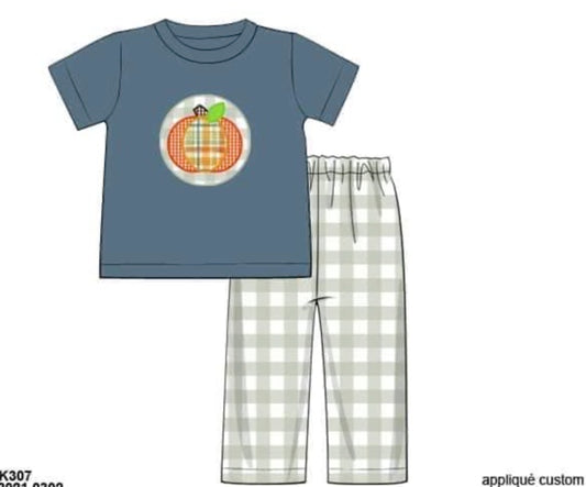 RTS: Hadley's Pumpkins- Boys Knit Pant Set