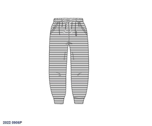 RTS: Boys Knit Joggers- Gray Stripe