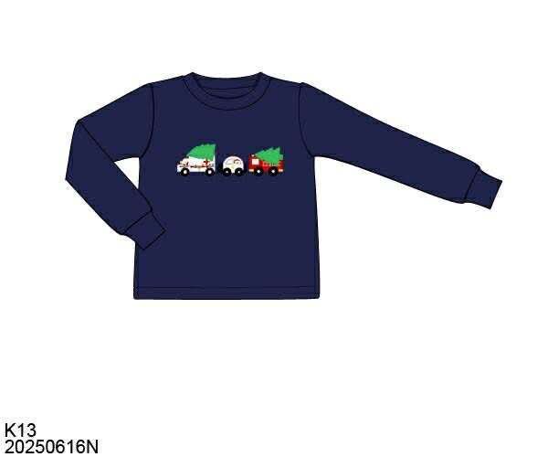 RTS: Christmas Shirt Only- Boys Emergency Vehicle Shirt