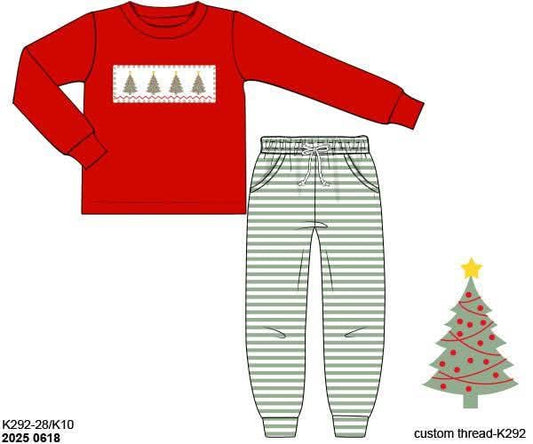 RTS: Sage Tidings- Boys Smocked Jogger Set