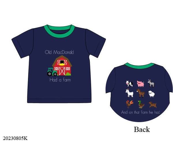 RTS: Old McDonald- Boys Appliqué Knit Shirt