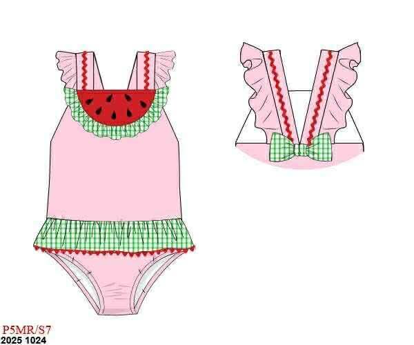 Pre Order 136: Slice of Summer- Girls Rashguard 1pc Swimsuit