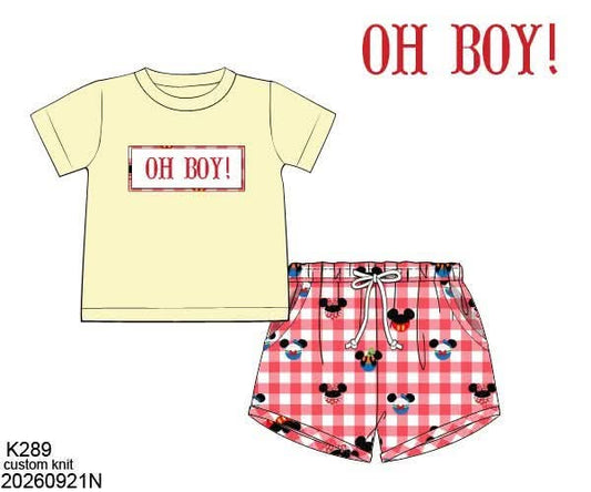 Pre Order 151: Oh Boy!- Boys Name Smock Knit Shortie Set