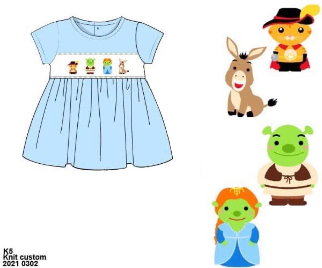 Pre Order 146: Characters- Girls Gumdrop Buttons Smocked Knit Shirt