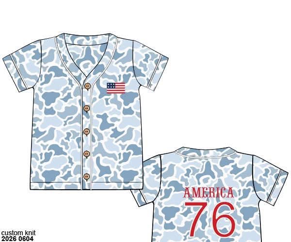 Pre Order 146: Boys Only- Dad/Mini Flag '76 Appliqué Knit Jersey