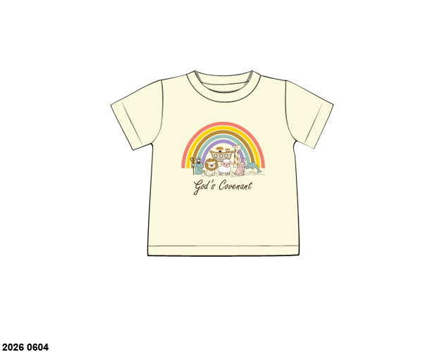 Pre Order 146: Church- Boys God's Covenant Embroidered Knit Shirt