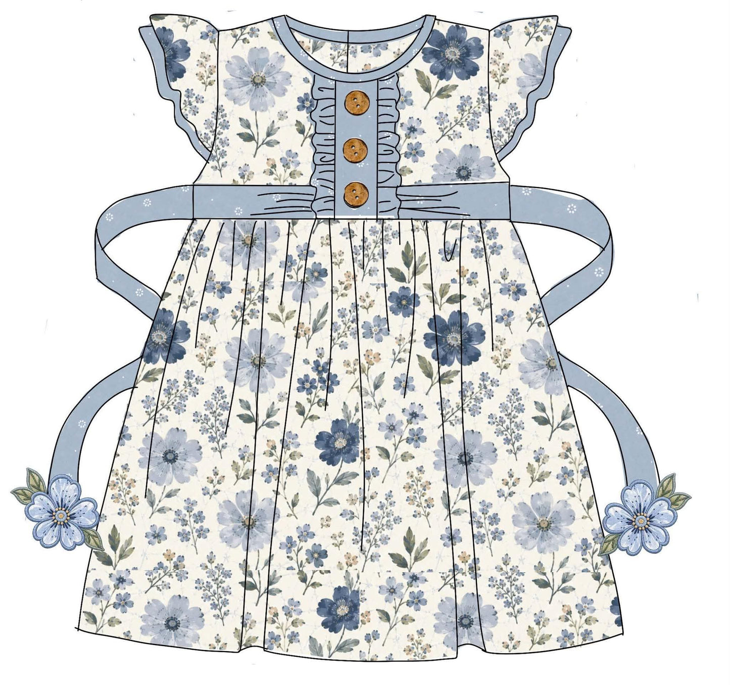 Pre Order 148: Kacie's Floral & Plaid- Girls Knit Dress