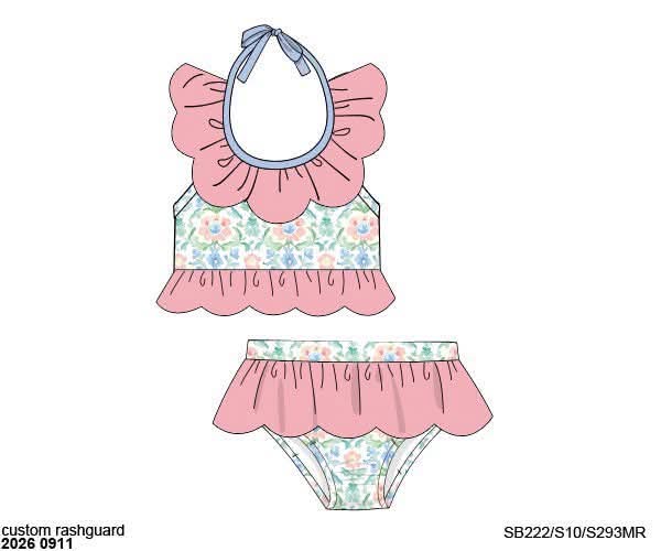Pre Order 149: Family Swim- Girls 2pc Woven Swim