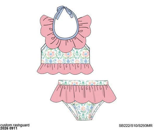 Pre Order 149: Family Swim- Girls 2pc Woven Swim