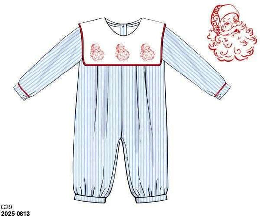 RTS: Dear Santa- Boys Embroidered Romper