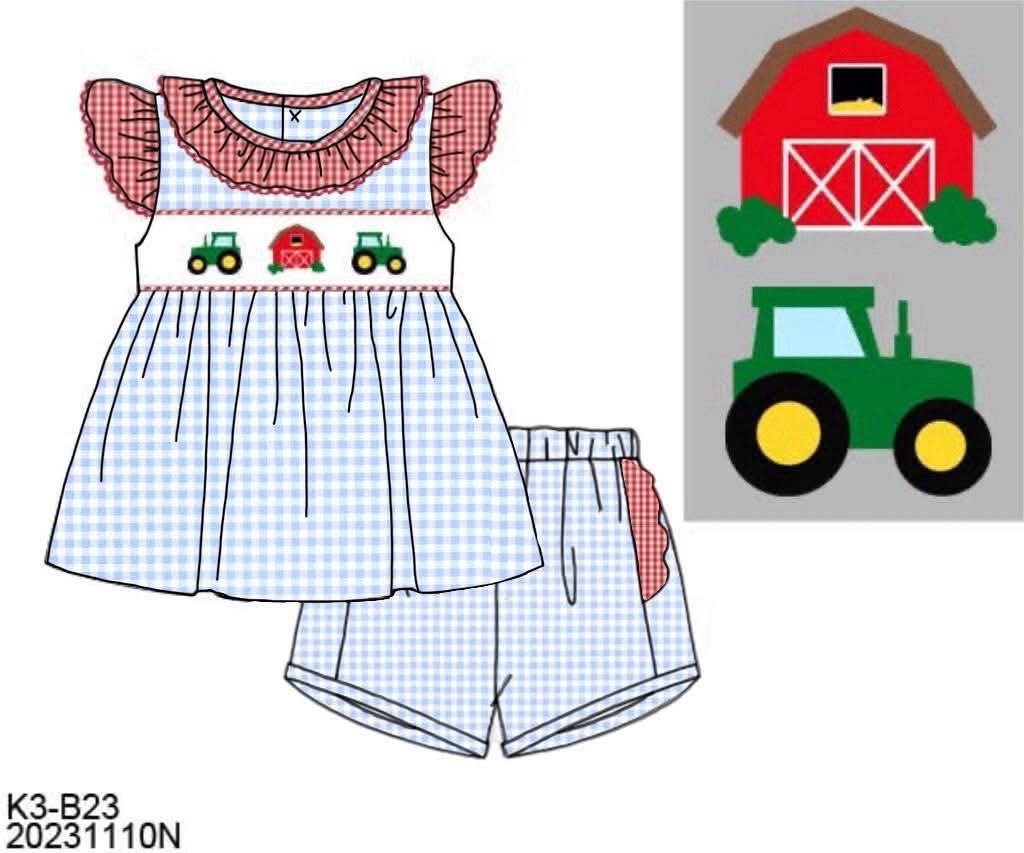 Throwback Pre Order: Down On The Farm- Girls Knit Shortie Set