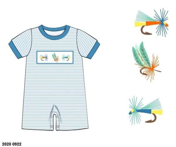 Customer Choice Pre Order 1: Boys Fishing Lure Smocked Romper