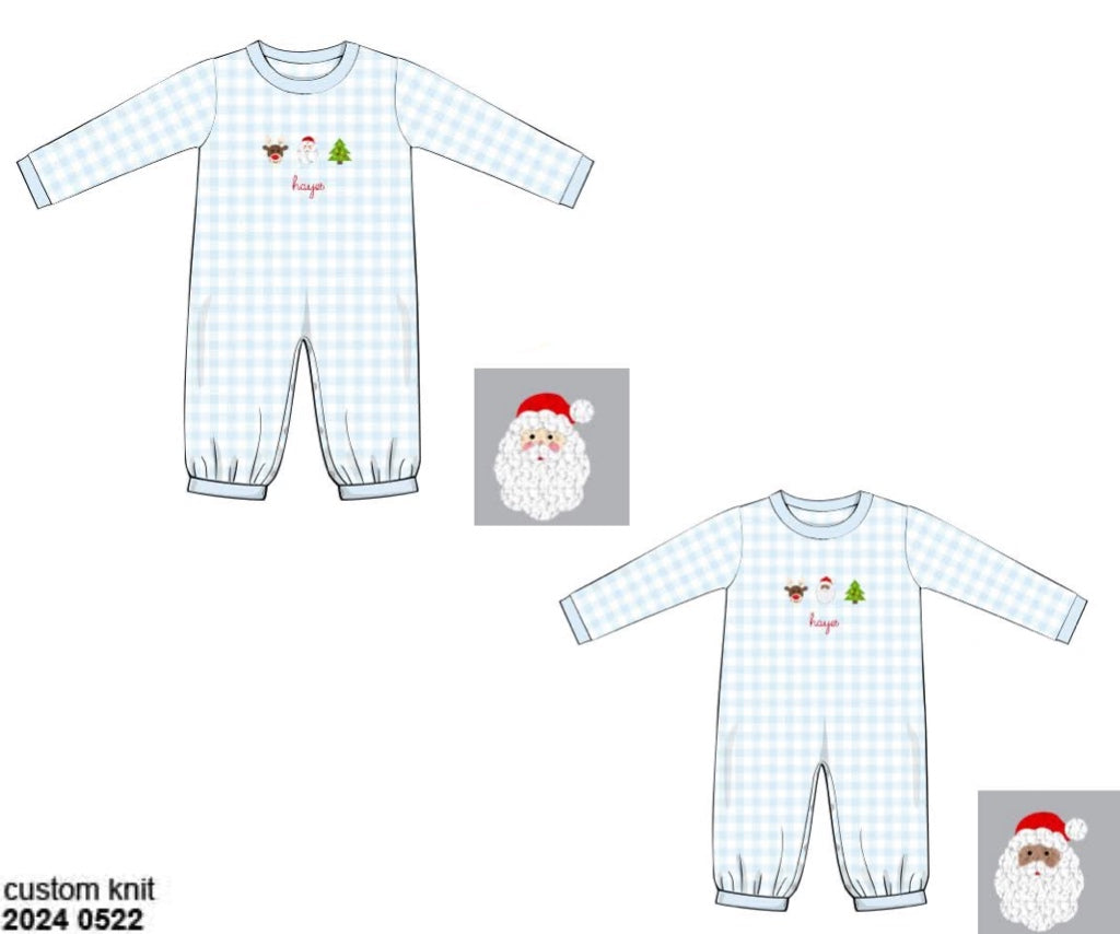 RTS: Festive French Knot- Boys Knit Romper (No Monogram)