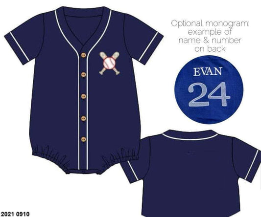 Pre Order 149: Homerun- Boys Navy Jersey Bubble***