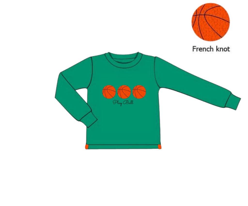 Pre Order 146: Sports- Boys French Knot Basketball Knit Shirt
