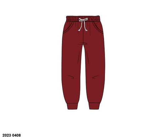 RTS: Boys Knit Joggers- Crimson