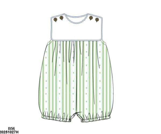 RTS: Charlie Floral & Stripes- Boys Knit Bubble Romper