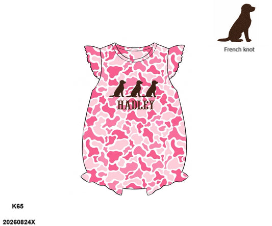 Camo Craze Flash Presale: Girls Flutter Sleeve Bubbles- Pink