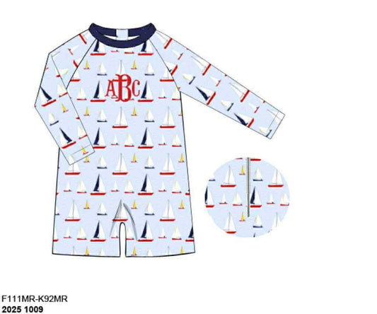 Pre Order 135: Making Waves- Boys Rashguard 1pc Swimsuit