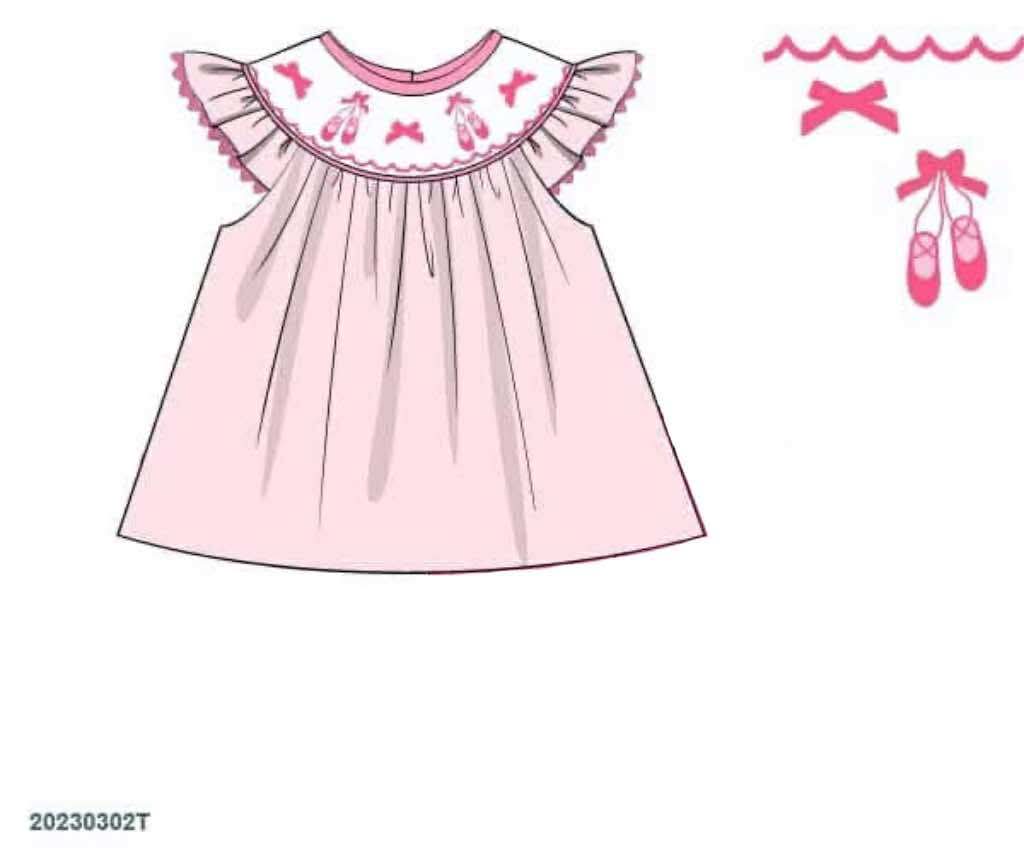 RTS: For the Girls- Smocked Ballet Knit Shirt