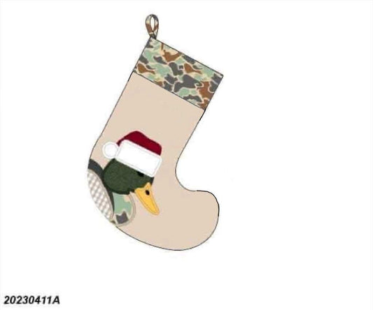 RTS: Camo Santa Duck- Boys Appliqué Stocking