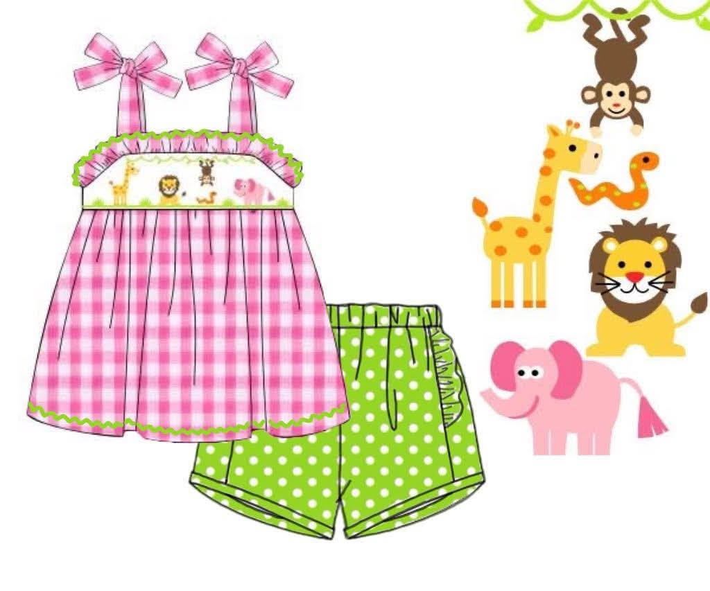 Throwback Pre Order: Zoo Crew- Girls Woven Shortie Set