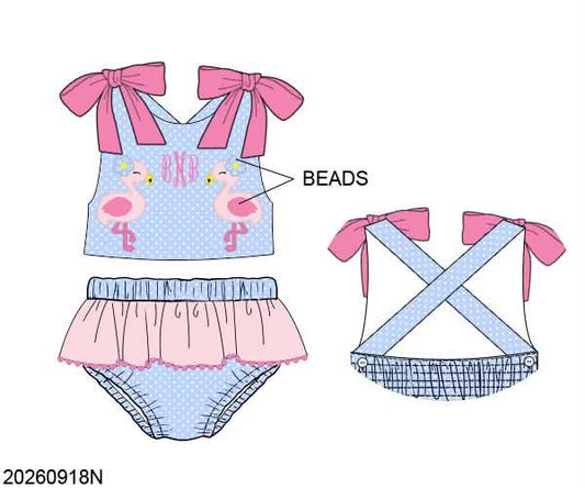 Pre Order 150: Flock of Fun- Girls 2pc Rashguard Swim