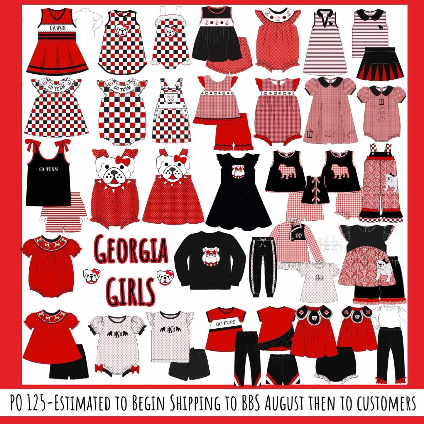 RTS: Parker Polos- Black & Red Stripe Girls Knit Tennis Skort Set